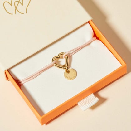 Personalised Heart Lucky Charm Stainless Steel Braid Bracelet