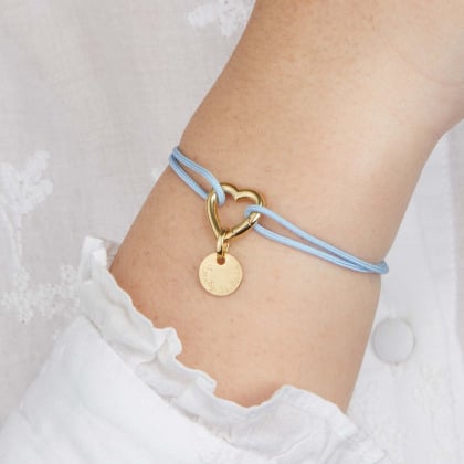 Personalised Heart Lucky Charm Stainless Steel Braid Bracelet