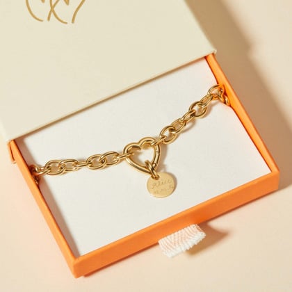 Personalised Heart Lucky Charm Stainless Steel Necklace merci maman