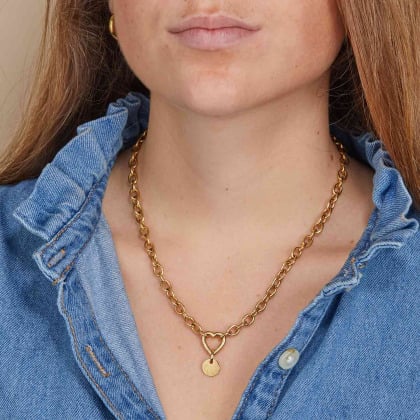 Personalised Heart Lucky Charm Stainless Steel Necklace merci maman