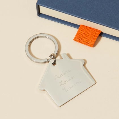 Porte-clés personnalisé Maison en acier Merci Maman