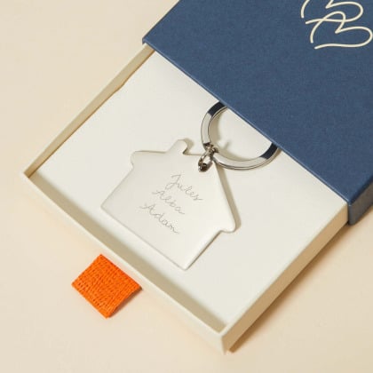 Porte-clés personnalisé Maison en acier Merci Maman