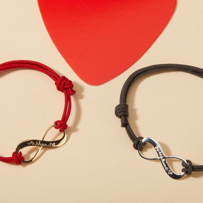 Bracelets Personnalisés Duo Infinity plaqué or merci maman