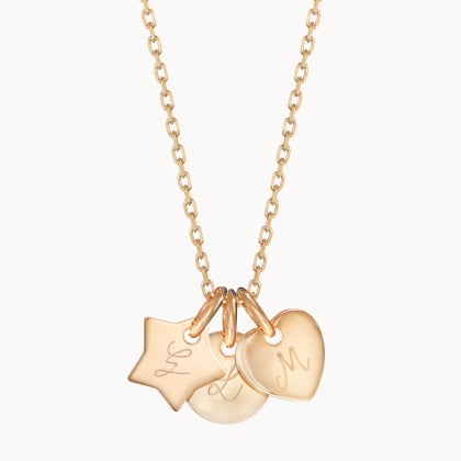 Personalised Initial Necklace gold plated merci maman