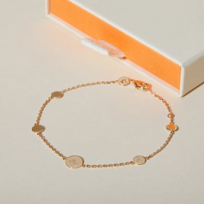 Personalised Initial Pastille Bracelet gold plated merci maman