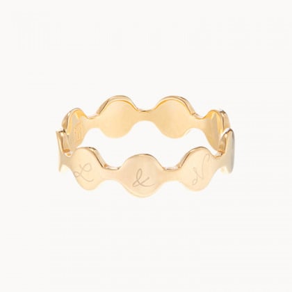 personalised initial pastille ring gold plated merci maman