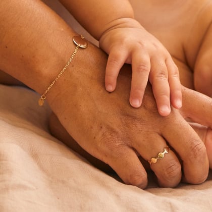 personalised initial pastille ring gold plated merci maman