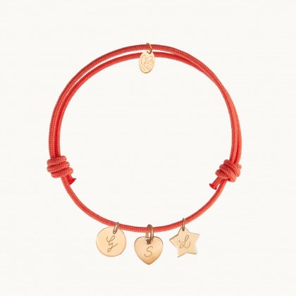 Bracciale personalizzato con iniziale placcato oro merci maman