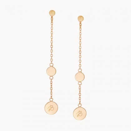 personalised initial pastille earrings gold plated merci maman