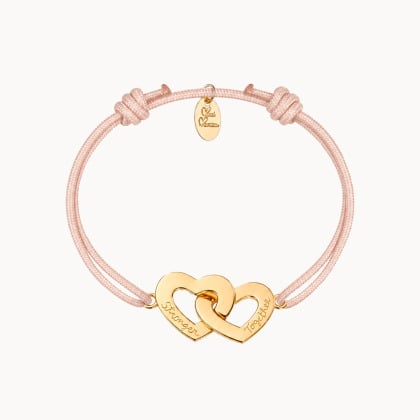 Bracelet personnalisé Coeurs Entrelacés merci maman