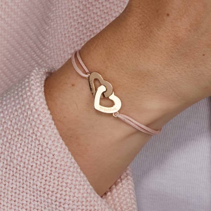 Bracelet personnalisé Coeurs Entrelacés merci maman