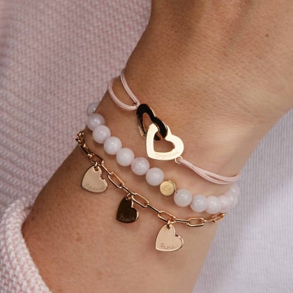 Bracelet personnalisé Coeurs Entrelacés merci maman
