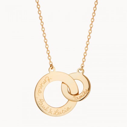 Personalised Intertwined Necklace gold plated merci maman