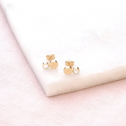Boucles d'oreilles Pierre fine personnalisées plaqué or merci maman