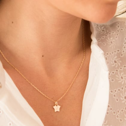 Personalised Initial Necklace gold plated merci maman