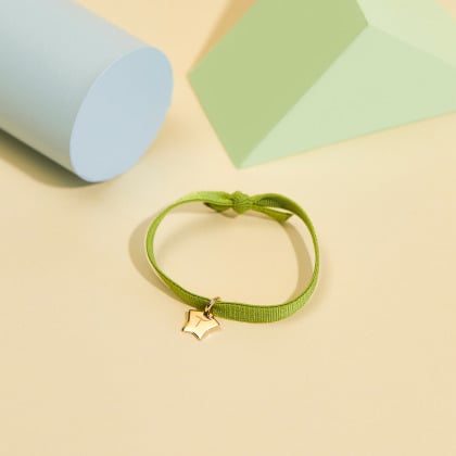 Pulsera personalizada de cinta elástica baño oro merci maman