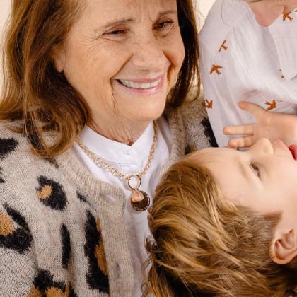 Personalised Large Disc and Gemstone Round Lucky Charm Necklace gold palted merci maman