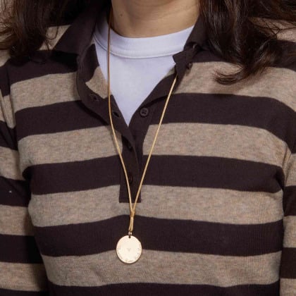 Collar personalizado con medalla grande y cordón Merci Maman