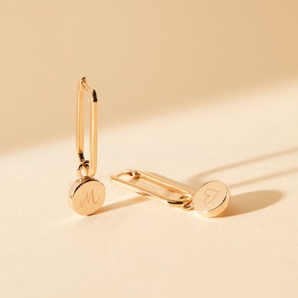 Personalisierte Love Links Kreolen vergoldet merci maman