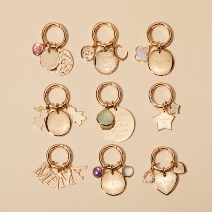 Collier personnalisé Breloque & Perles Blanches Plaqué Or Merci Maman
