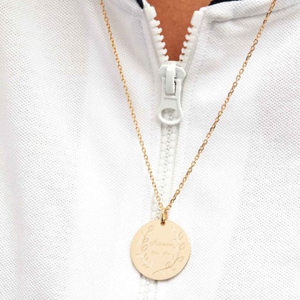 Personalised Laurel Wreath Necklace gold plated merci maman