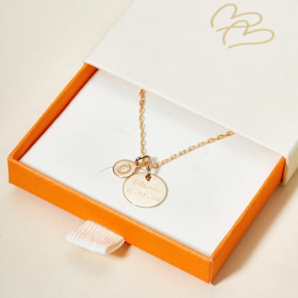 Collana personalizzata con lettera placcato oro merci maman
