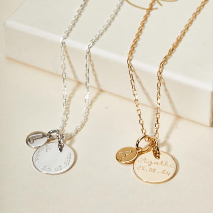 Collana personalizzata con lettera placcato oro merci maman