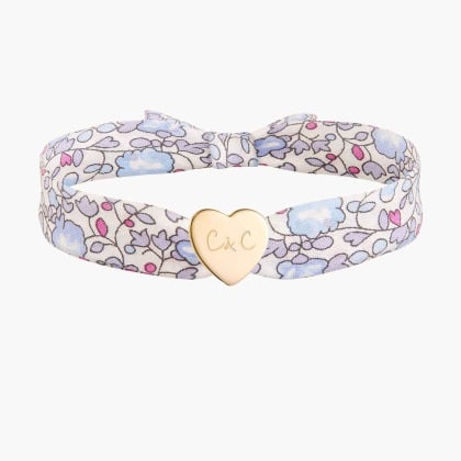 Personalised Liberty Heart Bead Bracelet  gold plated merci maman