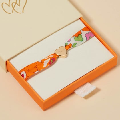 Personalised Liberty Heart Bead Bracelet  gold plated merci maman