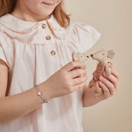 Bracciale con charm cuore Liberty personalizzato placcato in oro merci maman