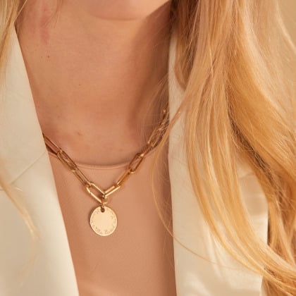 Personalised Love Links Necklace gold plated merci maman