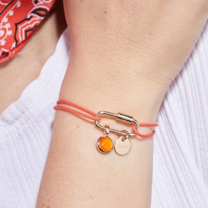 Personalised Lucky Charm Braid Bracelet gold plated merci maman