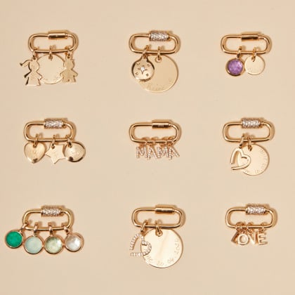 Bracelet à breloques personnalisé plaqué or merci maman