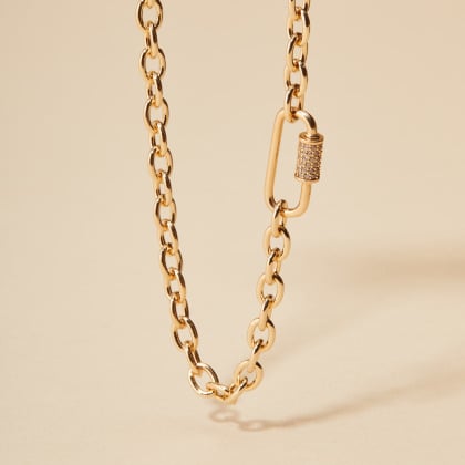 Personalised Lucky Charm Necklace gold plated merci maman