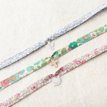 Personalised Christening or Communion Liberty Bracelet gold plated merci maman