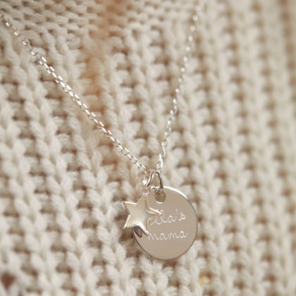 personalised medium mother of pearl necklace sterling silver merci maman