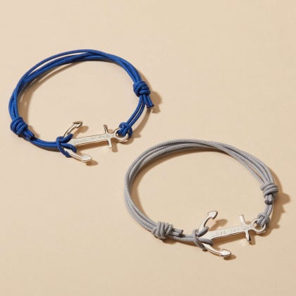 Bracelet Ancre personnalisé pour homme argent 925 merci maman