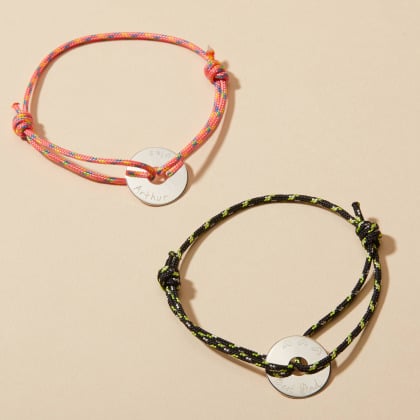 Bracciale personalizzato nautico con disco aperto uomo argento sterling merci maman