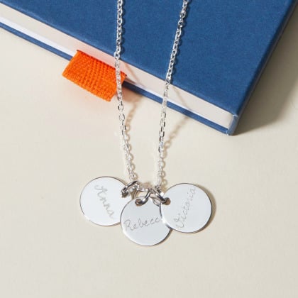 Collar personalizado con nombre para hombre plata de ley merci maman