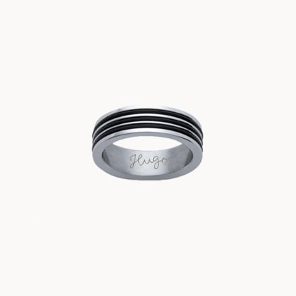 Bague personnalisée en acier et gomme pour homme merci maman
