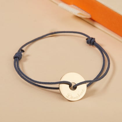 Bracciale personalizzato con Disco Aperto in oro 9 carati uomo merci maman