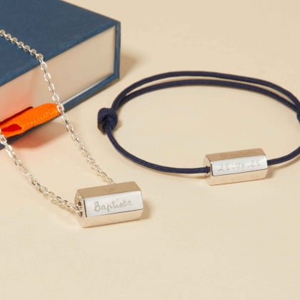Personalisierte Halskette zur Geburt für Männer sterlingsilber merci maman