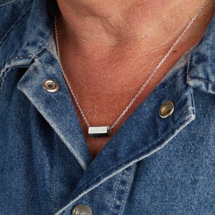 Personalisierte Halskette zur Geburt für Männer sterlingsilber merci maman