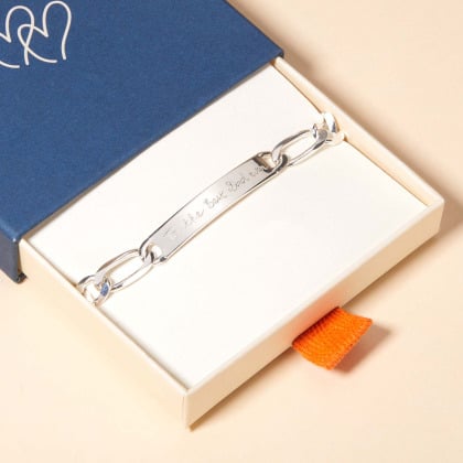 Bracciale personalizzato con maglia groumette uomo argento merci maman