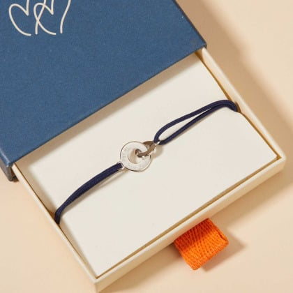 Men's Personalised Mini Intertwined Bracelet Merci Maman