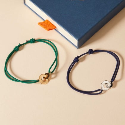 Men's Personalised Mini Intertwined Bracelet Merci Maman