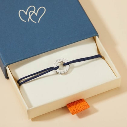 Men's Personalised Octagonal Unity Bracelet Merci Maman