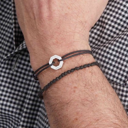 Men's Personalised Octagonal Unity Bracelet Merci Maman