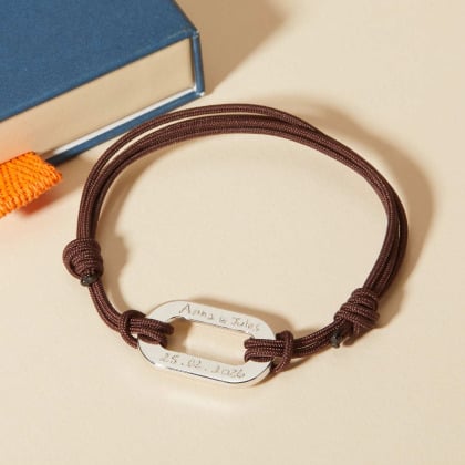 Men's Personalised Open Oval Bracelet Merci Maman
