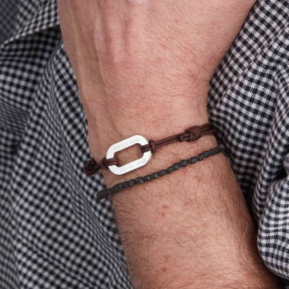 Men's Personalised Open Oval Bracelet Merci Maman
